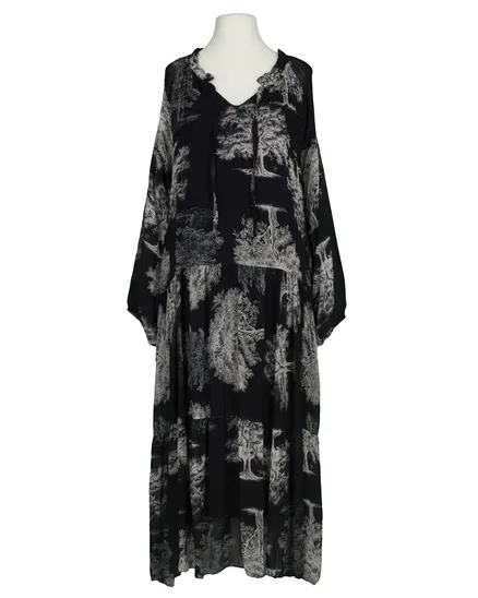 Maxikleid mit Seide in schwarz von Made in Italy
