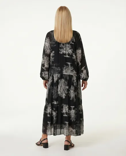 Maxikleid mit Seide in schwarz von Made in Italy