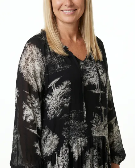 Maxikleid mit Seide in schwarz von Made in Italy