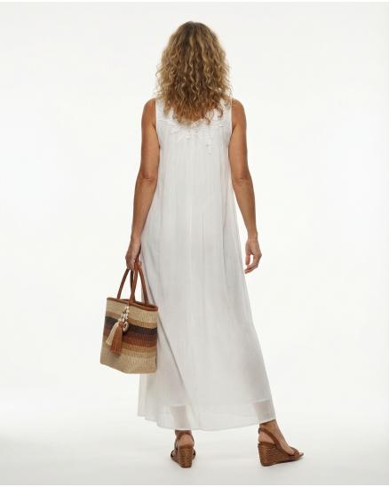 Maxikleid mit Seide in weiss von Selected Touch