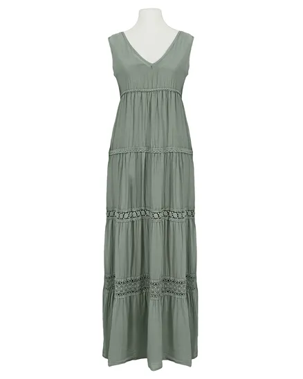 Maxikleid mit Seide 2tlg. in khaki von Made in Italy