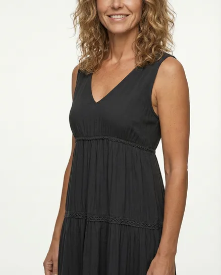 Maxikleid mit Seide 2tlg. in schwarz von Made in Italy