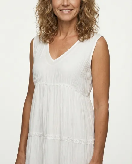 Maxikleid mit Seide 2tlg. in wei� von Made in Italy