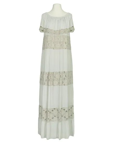 Maxikleid mit Spitze in beige von Made in Italy