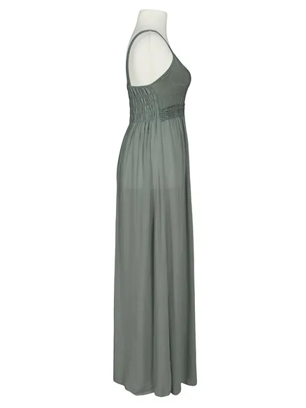 Maxikleid mit Spitze in khaki von Diana