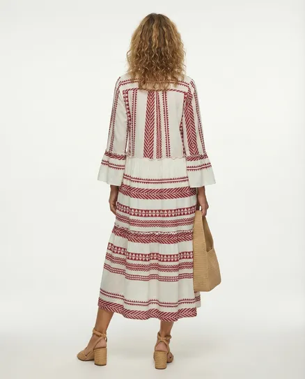 Maxikleid Muster in bordeaux von Made in Italy