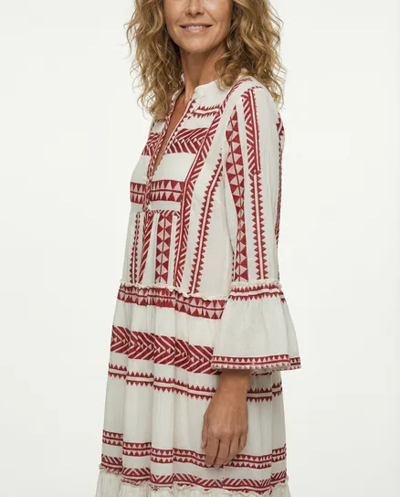 Maxikleid Muster in bordeaux von Made in Italy