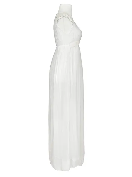 Maxikleid Seide in wei� von Montan