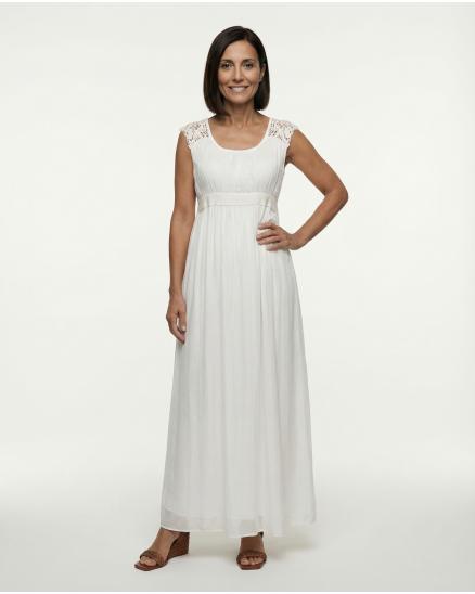 Maxikleid Seide in weiss von Montan