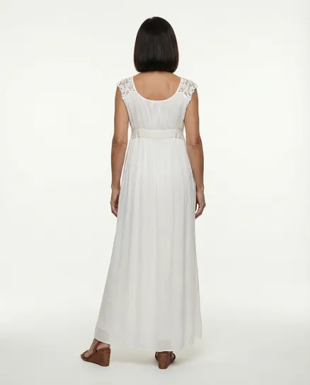 Maxikleid Seide in wei� von Montan
