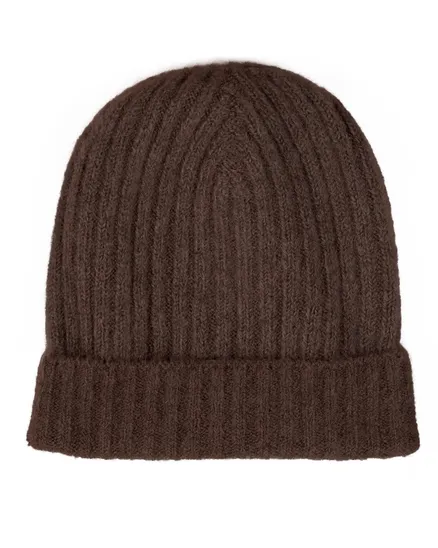 M�tze mit Alpaka und Wolle in braun von Made in Italy