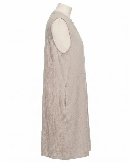 Musselin Kleid in beige von Made in Italy