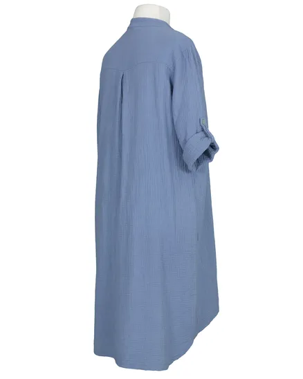 Musselin Kleid in blau von Made in Italy