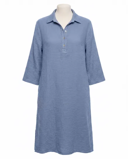 Musselin Kleid in blau von Made in Italy