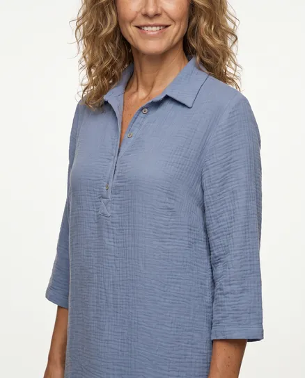 Musselin Kleid in blau von Made in Italy