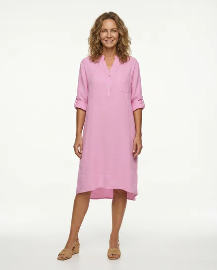 Musselin Kleid in rosa von Made in Italy