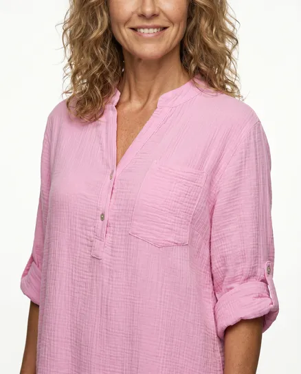 Musselin Kleid in rosa von Made in Italy
