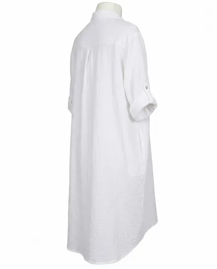 Musselin Kleid in wei� von Made in Italy
