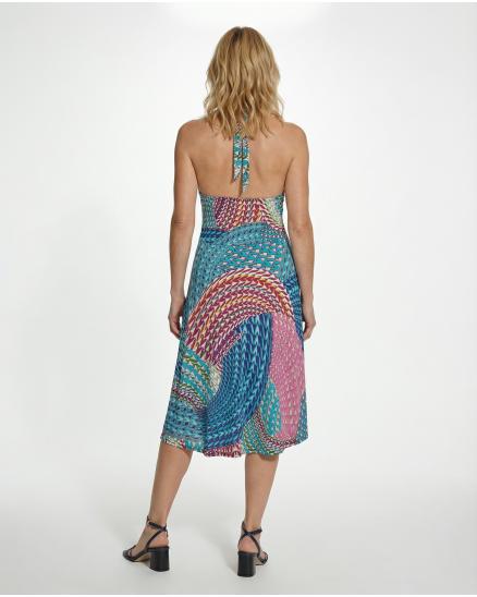 Neckholder Kleid in blau von fashion made in france