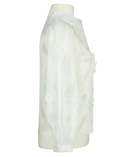 Organza Bluse mit Blumen in wei� von Timiami