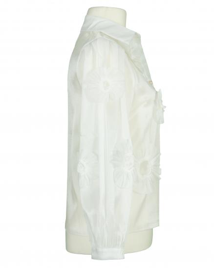 Organza Bluse mit Blumen in weiss von Timiami