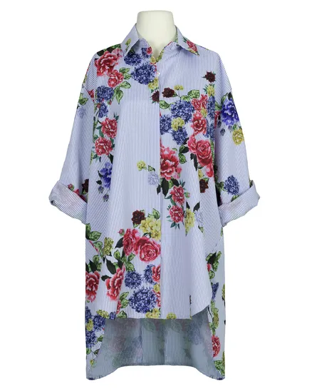 Oversize Bluse Floral in blau von fashion made in italy