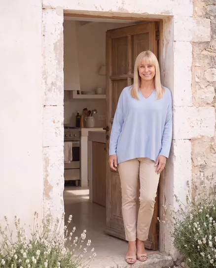 Oversize Pullover in hellblau von Selected Touch