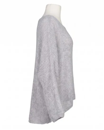 Oversize Pullover Grobstrick in hellgrau von New Collection