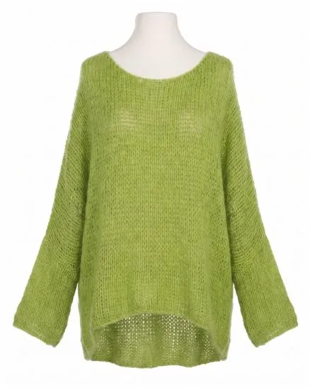 Oversize Pullover Grobstrick in kiwi von New Collection