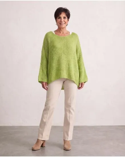 Oversize Pullover Grobstrick in kiwi von New Collection