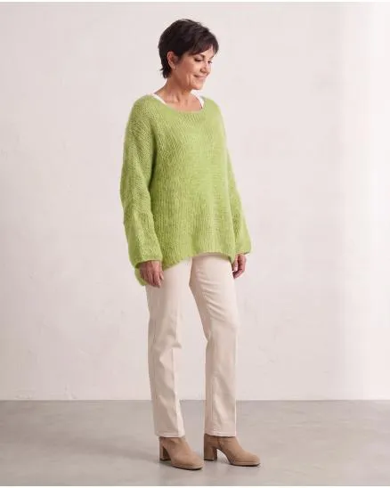 Oversize Pullover Grobstrick in kiwi von New Collection