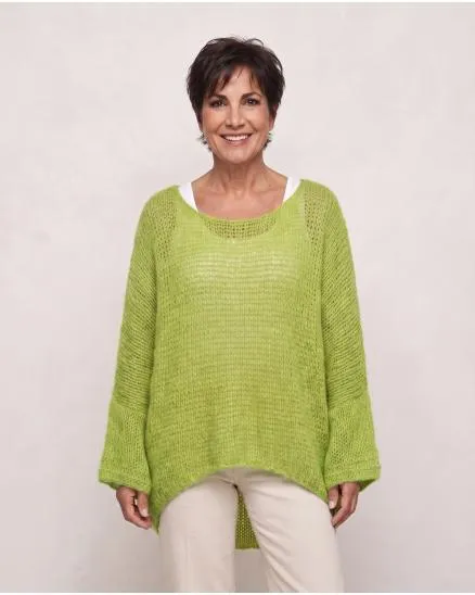Oversize Pullover Grobstrick in kiwi von New Collection