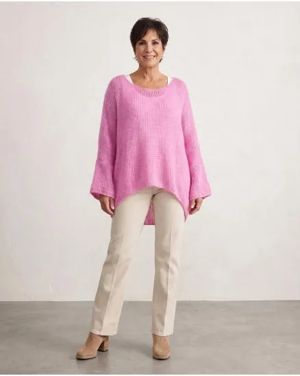 Oversize Pullover Grobstrick in pink von New Collection