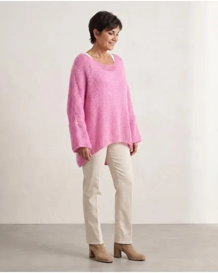 Oversize Pullover Grobstrick in pink von New Collection