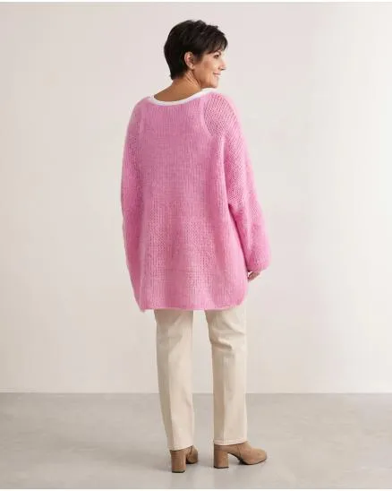 Oversize Pullover Grobstrick in pink von New Collection
