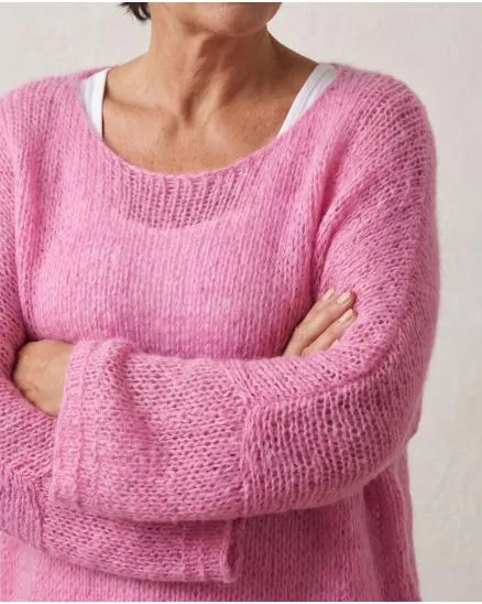 Oversize Pullover Grobstrick in pink von New Collection