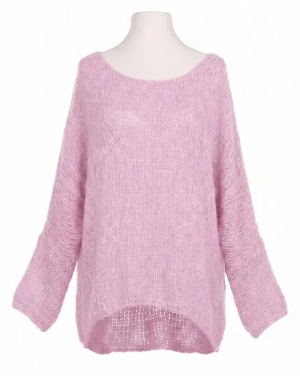 Oversize Pullover Grobstrick in rosa von New Collection