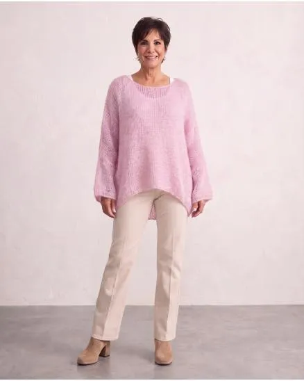 Oversize Pullover Grobstrick in rosa von New Collection