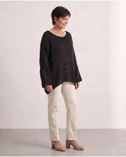 Oversize Pullover Grobstrick in schwarz von New Collection