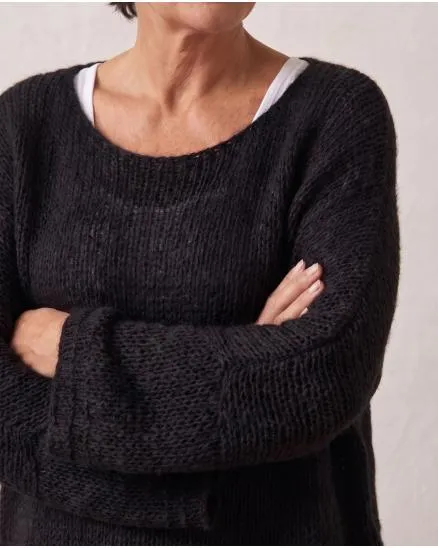 Oversize Pullover Grobstrick in schwarz von New Collection