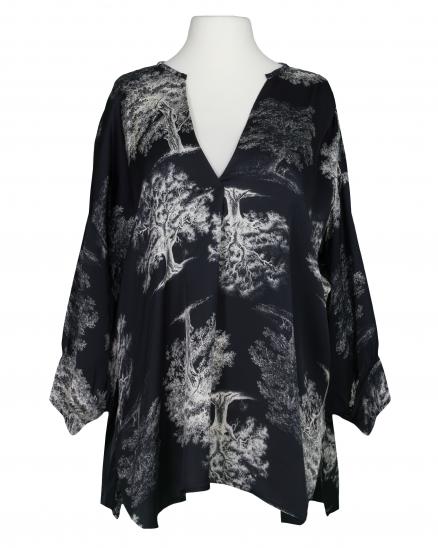 Oversize Tunika Bluse mit Seide in schwarz von Made in Italy