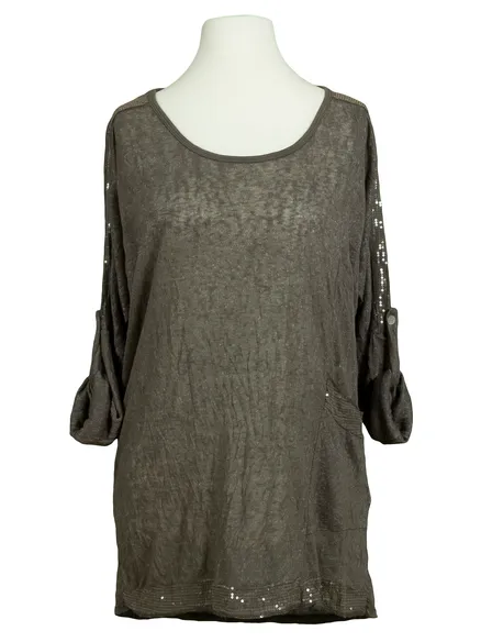 Shirt mit Pailletten in braun von ever new fashion