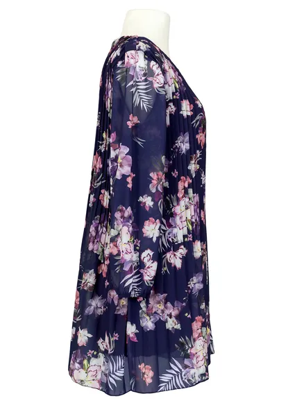 Plissee Tunika in dunkelblau von New Collection