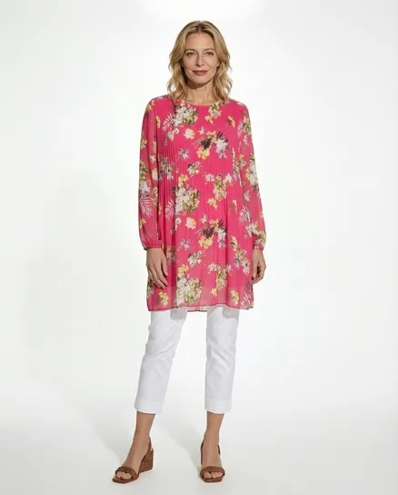 Plissee Tunika in pink von New Collection