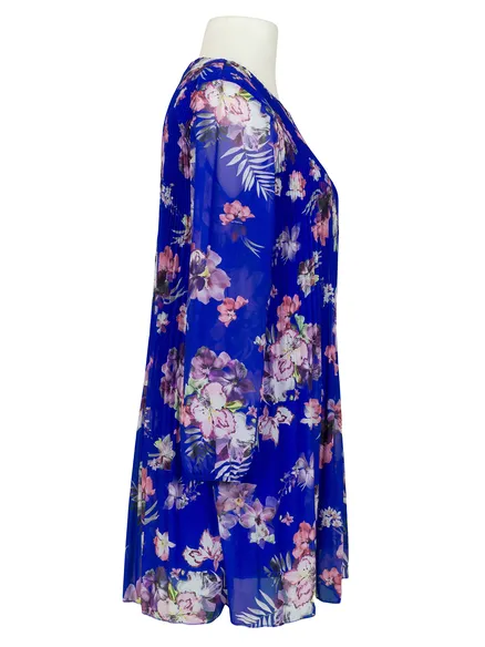 Plissee Tunika in royalblau von New Collection