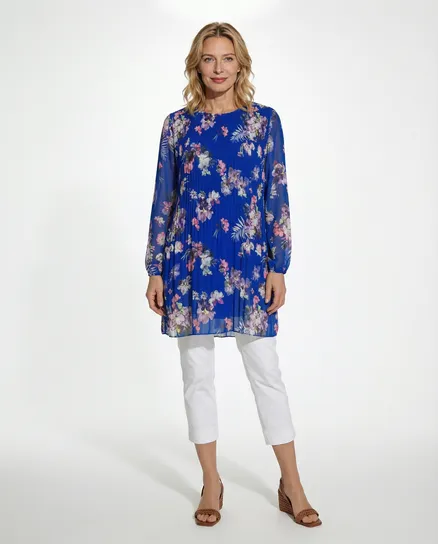 Plissee Tunika in royalblau von New Collection