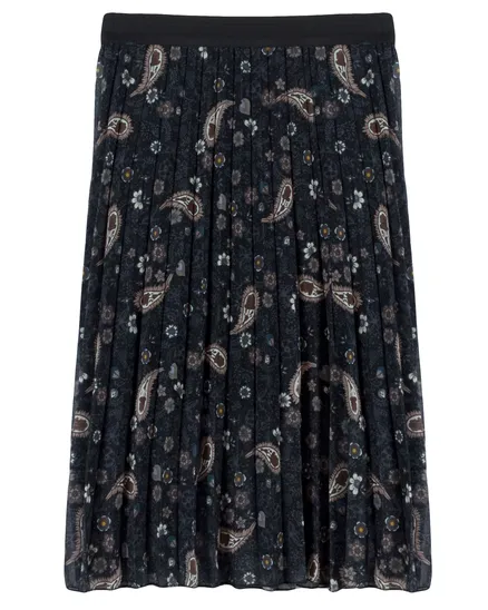 Plisseerock mit Paisley in schwarz von Made in Italy