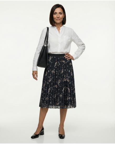 Plisseerock mit Paisley in schwarz von Made in Italy