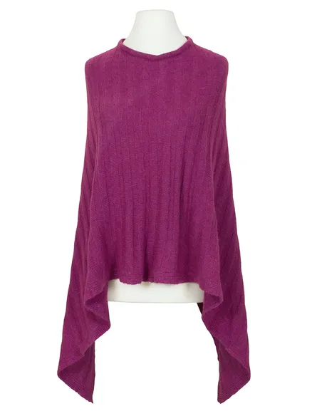 Poncho mit Cashmere in beere von Made in Italy