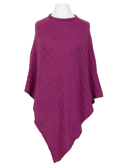Poncho mit Cashmere in beere von Made in Italy